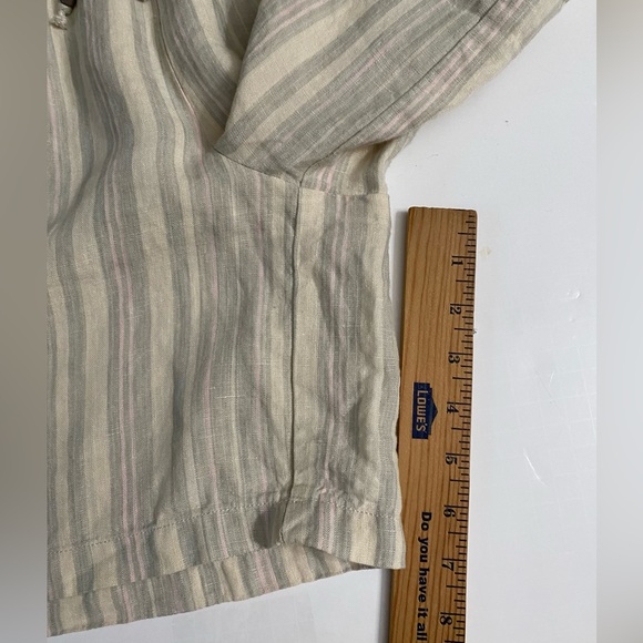 ANTHROPOLOGIE Beachy Linen Short Striped Pull on Drawstring women size Small - Picture 8 of 16